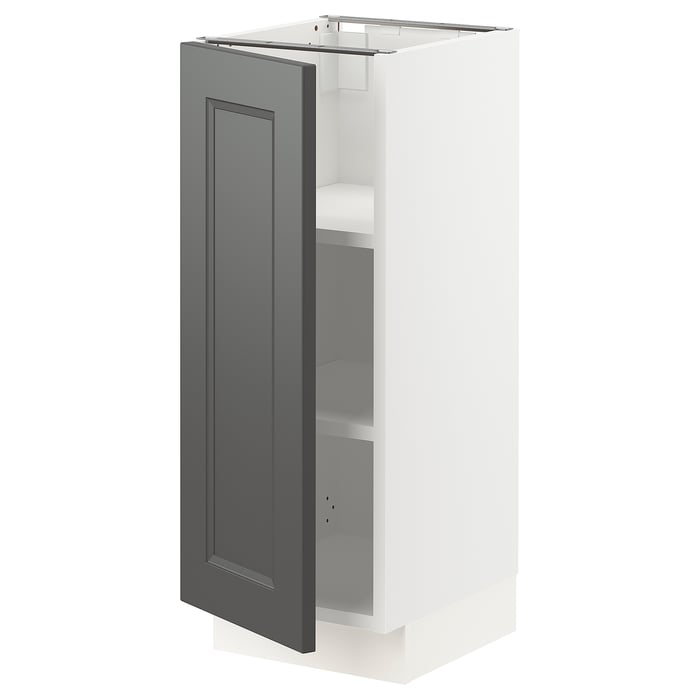 SEKTION base with shelves , white/Axstad dark gray, 12x15x30