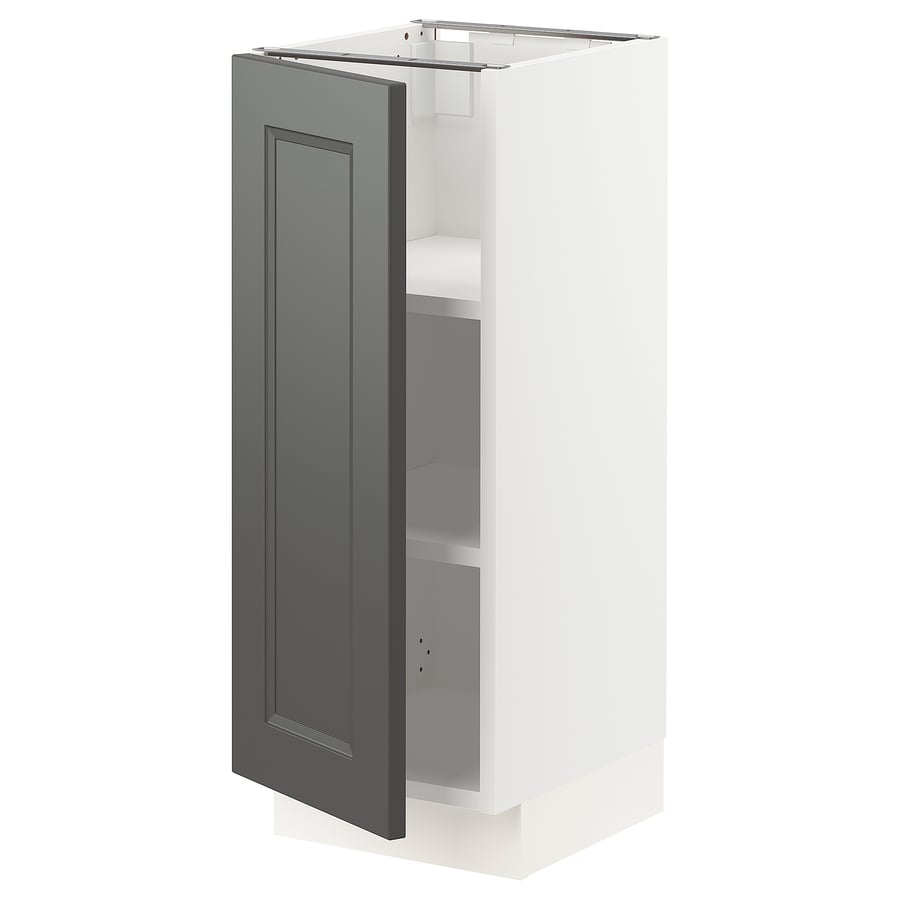 SEKTION base with shelves , white/Axstad dark gray, 12x15x30