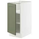 SEKTION Base cabinet with shelves, white/Axstad gray-green, 15x24x30 "