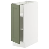SEKTION Base cabinet with shelves, white/Axstad gray-green, 12x24x30 "