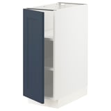 SEKTION Base cabinet with shelves, white Axstad/matte blue, 12x24x30 "