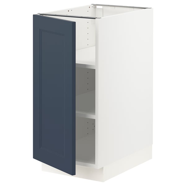 SEKTION Base cabinet with shelves, white Axstad/matte blue, 15x24x30 "