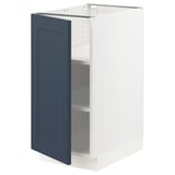 SEKTION Base cabinet with shelves, white Axstad/matte blue, 15x24x30 "