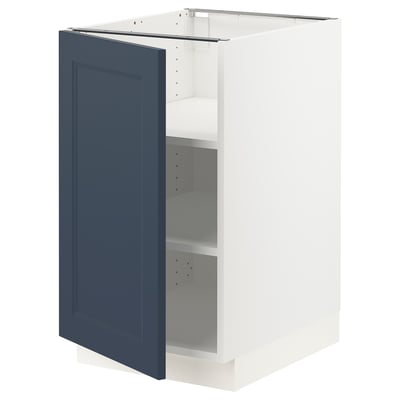 SEKTION Base cabinet with shelves, white Axstad/matte blue, 18x24x30 "