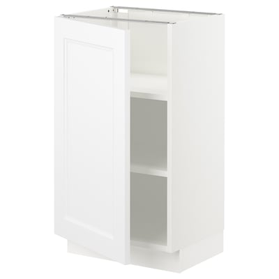 SEKTION Base cabinet with shelves, white/Axstad matte white, 18x15x30 "