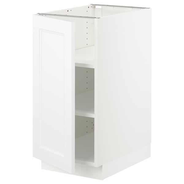 SEKTION Base cabinet with shelves, white/Axstad matte white, 15x24x30 "