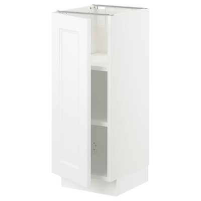 SEKTION Base cabinet with shelves, white/Axstad matte white, 12x15x30 "