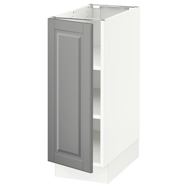 SEKTION Base cabinet with shelves, white/Bodbyn gray, 12x24x30 "