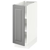 SEKTION Base cabinet with shelves, white/Bodbyn gray, 12x24x30 "