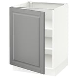 SEKTION Base cabinet with shelves, white/Bodbyn gray, 24x24x30 "