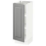 SEKTION Base cabinet with shelves, white/Bodbyn gray, 12x15x30 "