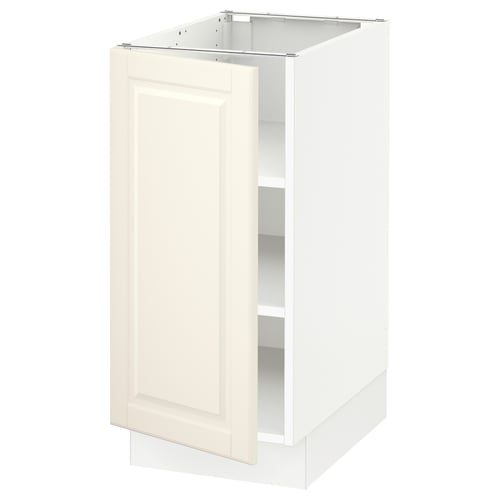 Ikea SEKTION off-white kitchen unit with single door and adjustable shelves.
