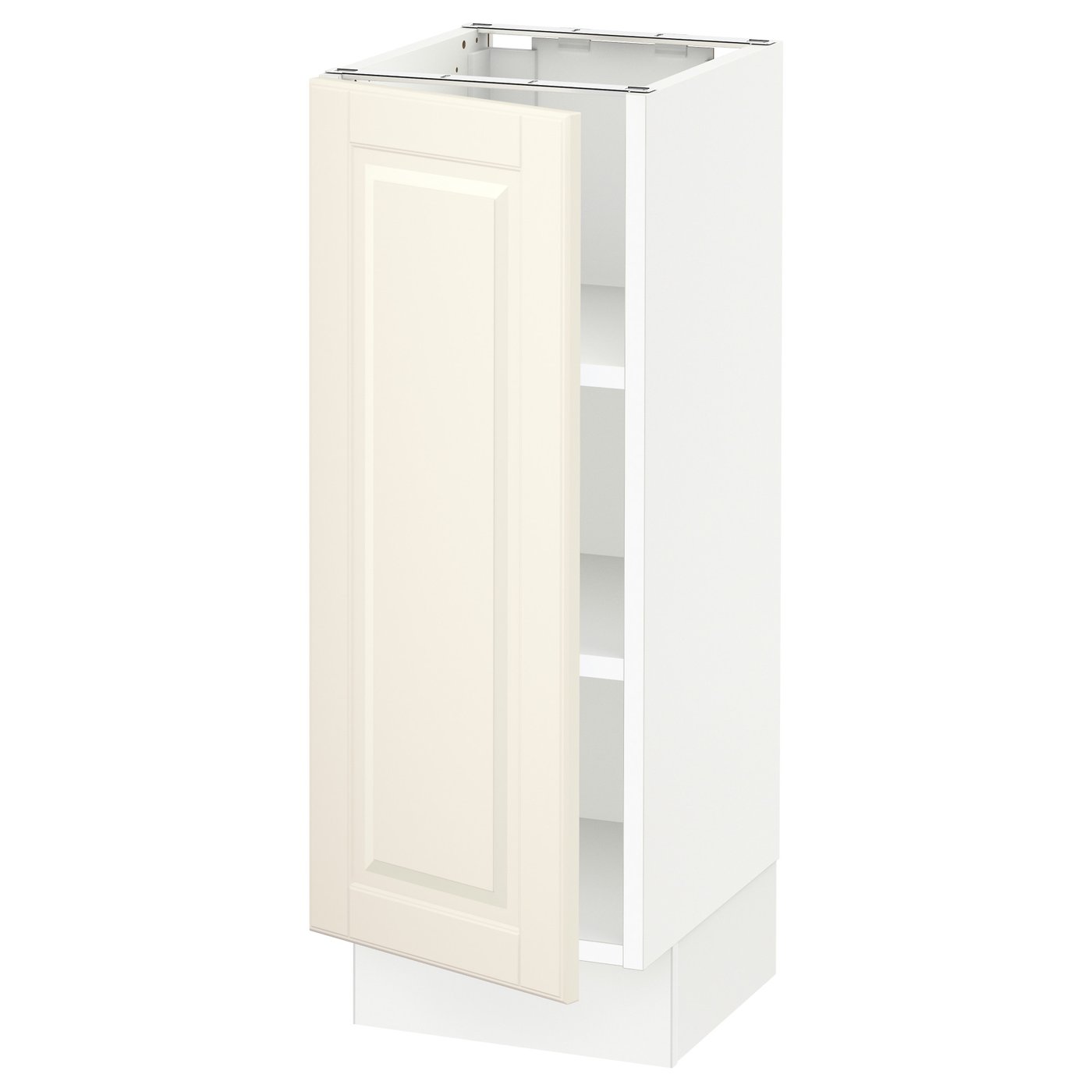 SEKTION base cabinet with shelves, white/Bodbyn off-white