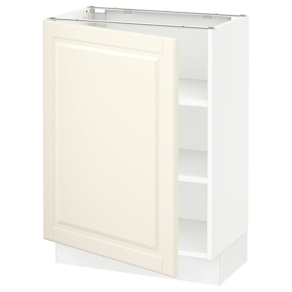 SEKTION Base cabinet with shelves, white/Bodbyn off-white, 24x15x30 "