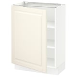 SEKTION Base cabinet with shelves, white/Bodbyn off-white, 24x15x30 "