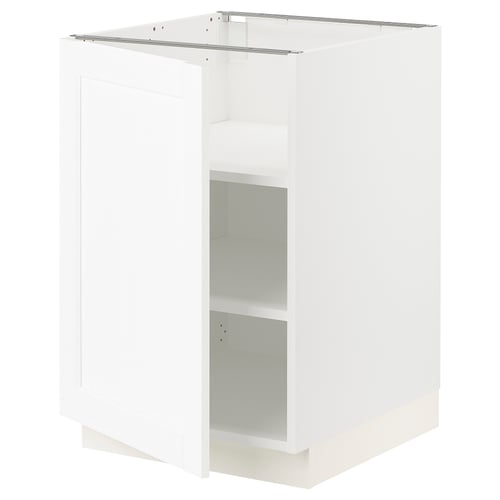 A white SEKTION kitchen cabinet with a single adjustable shelf.