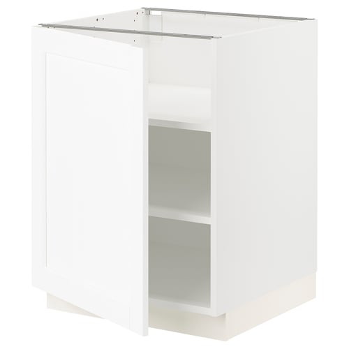 White SEKTION kitchen cabinet, modern classic, adjustable shelves, sturdy frame.