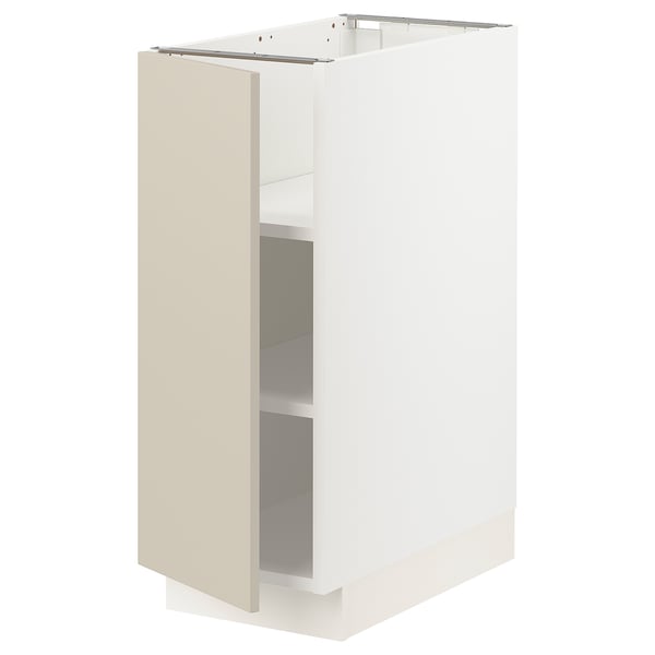 SEKTION Base cabinet with shelves, white/Havstorp beige, 12x24x30 "