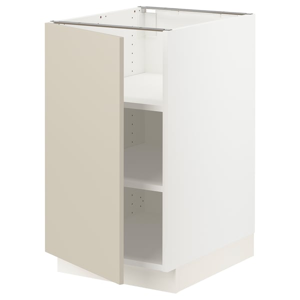 SEKTION Base cabinet with shelves, white/Havstorp beige, 18x24x30 "