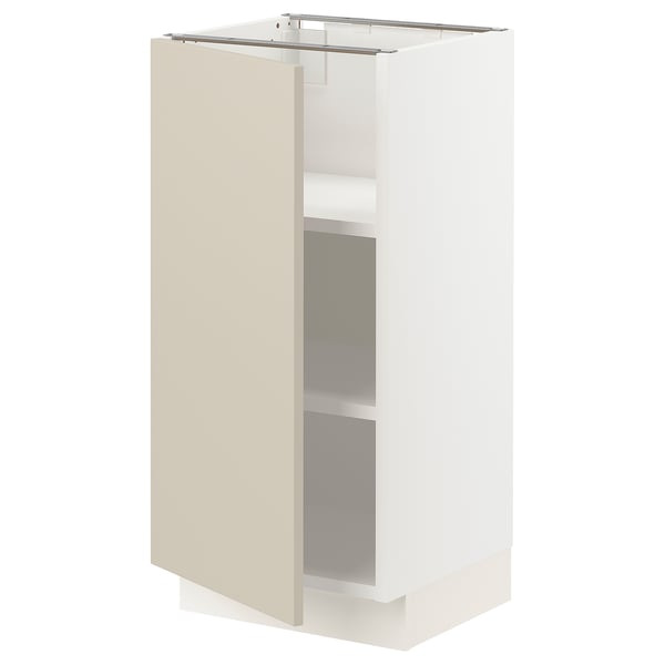 SEKTION Base cabinet with shelves, white/Havstorp beige, 15x15x30 "