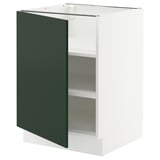 SEKTION Base cabinet with shelves, white/Havstorp deep green, 24x24x30 "