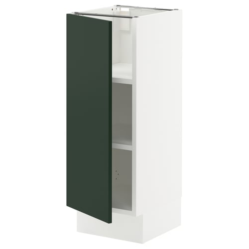 White cabinet with dark green door, rectangular shape, modern design.
