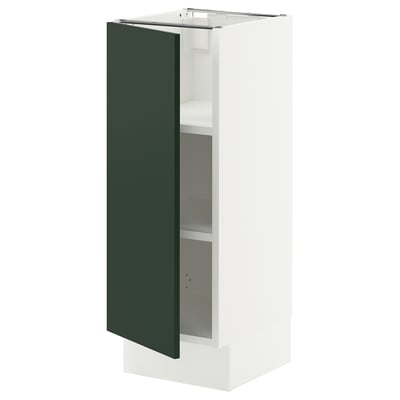 SEKTION Base cabinet with shelves, white/Havstorp deep green, 12x15x30 "
