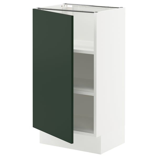 SEKTION Base cabinet with shelves, white/Havstorp deep green, 18x15x30 "