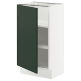 SEKTION Base cabinet with shelves, white/Havstorp deep green, 18x15x30 "
