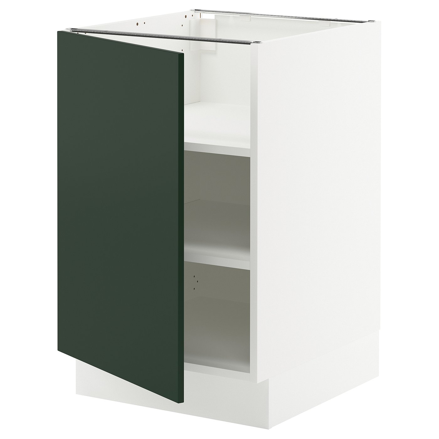 SEKTION base cabinet with shelves, white/Havstorp deep green