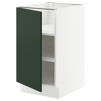 SEKTION Base cabinet with shelves, white/Havstorp deep green, 18x24x30 "