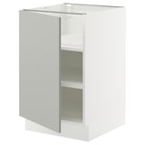 SEKTION Base cabinet with shelves, white/Havstorp light gray, 21x24x30 "