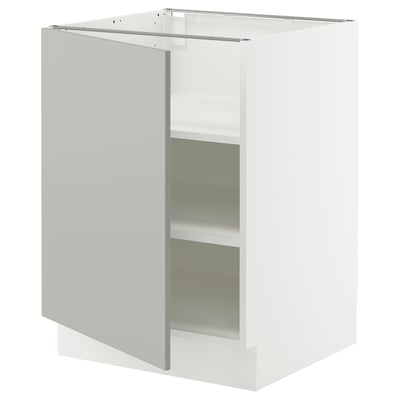 SEKTION Base cabinet with shelves, white/Havstorp light gray, 24x24x30 "