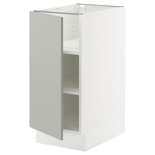 SEKTION Base cabinet with shelves, white/Havstorp light gray, 15x24x30 "