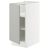 SEKTION Base cabinet with shelves, white/Havstorp light gray, 15x24x30 "
