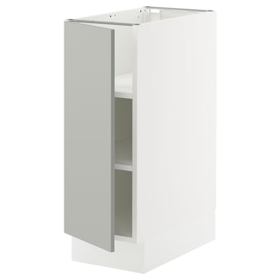 SEKTION Base cabinet with shelves, white/Havstorp light gray, 12x24x30 "