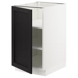 SEKTION Base cabinet with shelves, white/Lerhyttan black stained, 18x24x30 "