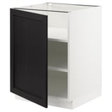 SEKTION Base cabinet with shelves, white/Lerhyttan black stained, 24x24x30 "