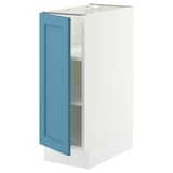 SEKTION Base cabinet with shelves, white/Lerhyttan blue, 12x24x30 "
