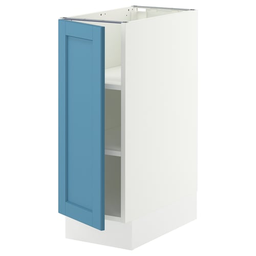 SEKTION Base cabinet with shelves, white/Lerhyttan blue, 12x24x30 "