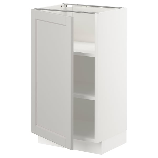 SEKTION Base cabinet with shelves, white/Lerhyttan light gray, 18x15x30 "