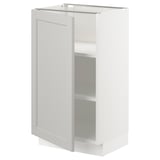 SEKTION Base cabinet with shelves, white/Lerhyttan light gray, 18x15x30 "