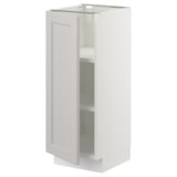SEKTION Base cabinet with shelves, white/Lerhyttan light gray, 12x15x30 "
