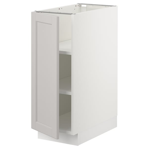 SEKTION Base cabinet with shelves, white/Lerhyttan light gray, 12x24x30 "
