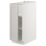 SEKTION Base cabinet with shelves, white/Lerhyttan light gray, 12x24x30 "