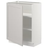 SEKTION Base cabinet with shelves, white/Lerhyttan light gray, 24x15x30 "