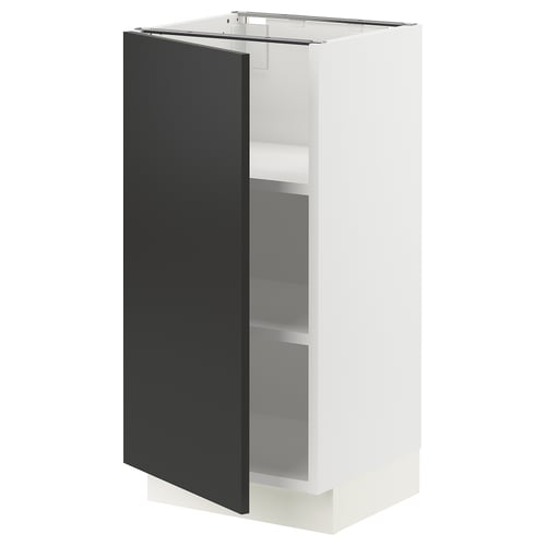 Ikea SEKTION kitchen cabinet, black door, adjustable shelves.