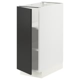 SEKTION Base cabinet with shelves, white/Nickebo matte anthracite, 12x24x30 "