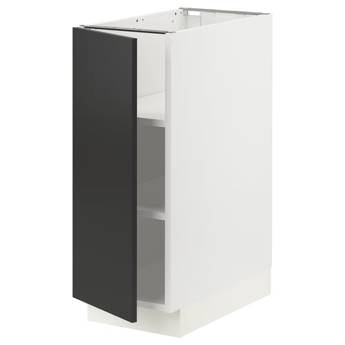SEKTION kitchen cabinet: white, matt black door, adjustable shelves, modern design