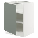 SEKTION Base cabinet with shelves, white/Nickebo matte grey-green, 24x24x30 "
